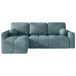 ECKSOFA Mintgrün Flachgewebe Zierkissen, Rückenkissen, Bettkasten, Schlaffunktion, Rücken echt, Liegefläche im Originalstoff  - Schwarz/Mintgrün, MODERN, Kunststoff/Textil (142/240cm) - Carryhome