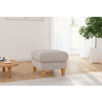 HOCKER Flachgewebe Greige  - Greige/Eichefarben, KONVENTIONELL, Holz/Textil (58/47/58cm) - Sit & More