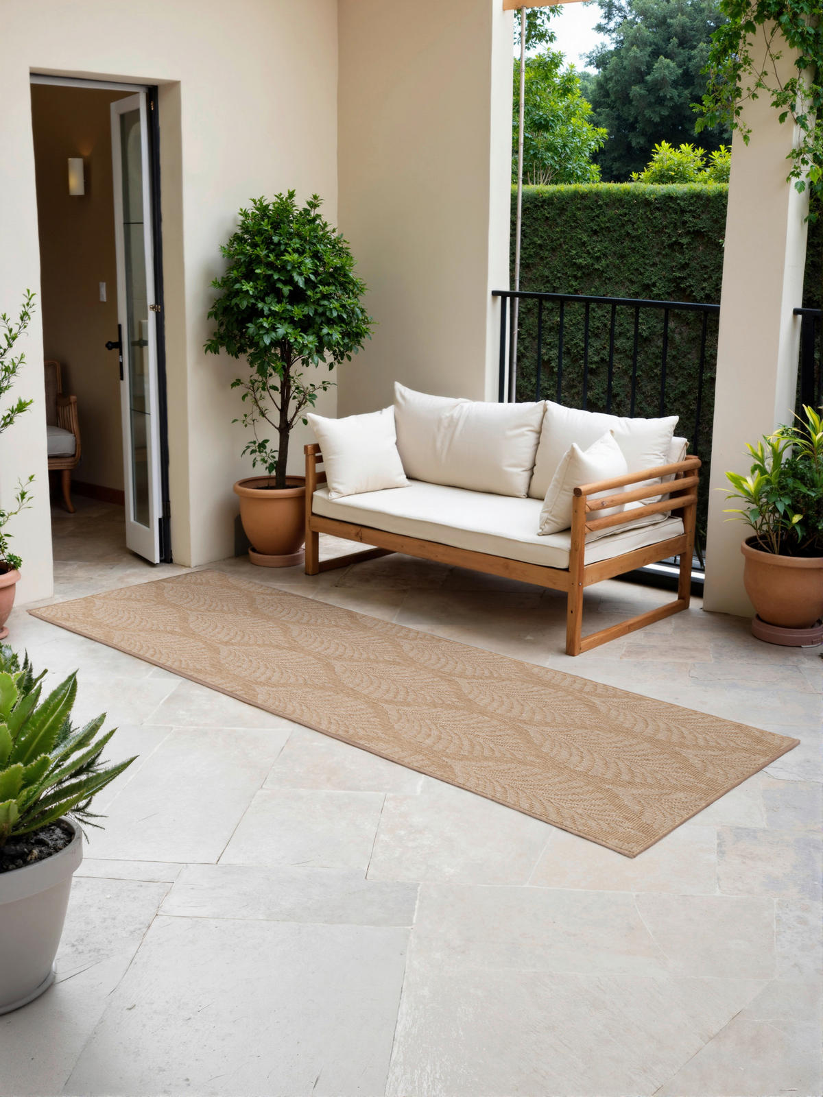 LÄUFER 80/250 cm Duet  - Sandfarben/Weiß, Design, Kunststoff (80/250cm) - Hanse Home