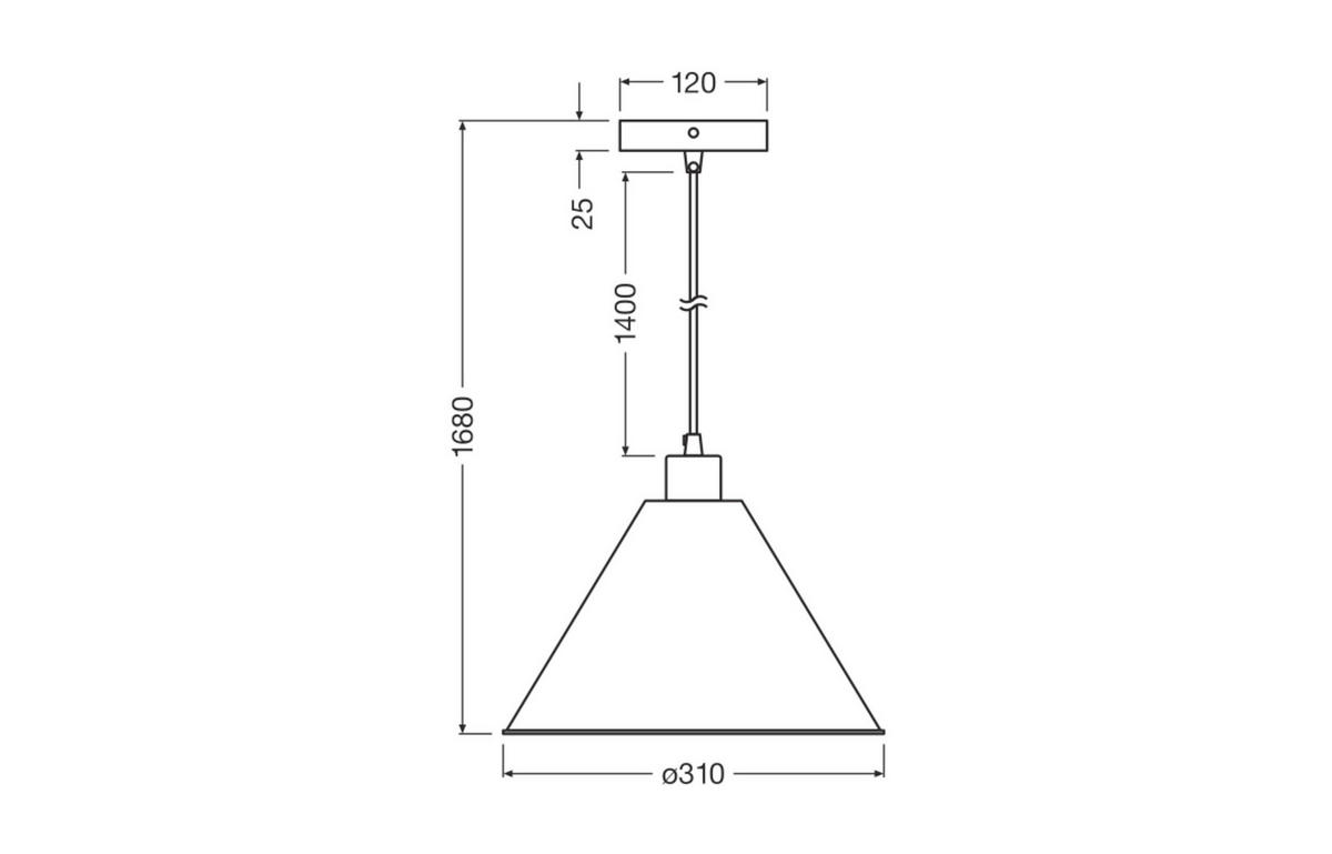 HÄNGELEUCHTE 31/168 cm  - Basics, Papier/Metall (31/168cm) - Osram