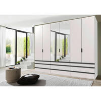 FALTTÜRENSCHRANK in Weiss  - Weiss/Schwarz, Design, Glas/Holzwerkstoff (300/236/58cm) - Boxxx