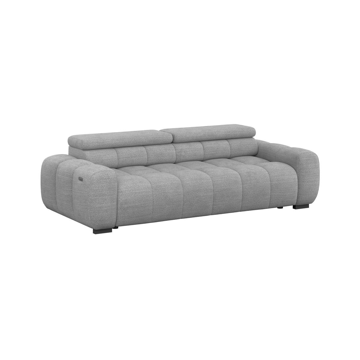 BIGSOFA inkl. mot. Funktion Webstoff Grau  - Schwarz/Grau, Design, Kunststoff/Textil (248/77-97/108cm) - Welnova