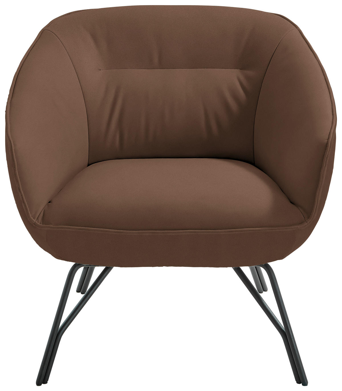 COCKTAILSESSEL in Echtleder Braun  - Anthrazit/Braun, Design, Leder/Metall (76/80/73cm) - Joop!