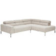 ECKSOFA in Flachgewebe Naturfarben  282/224 cm  - Chromfarben/Naturfarben, KONVENTIONELL, Textil/Metall (282/224cm) - Hom`in