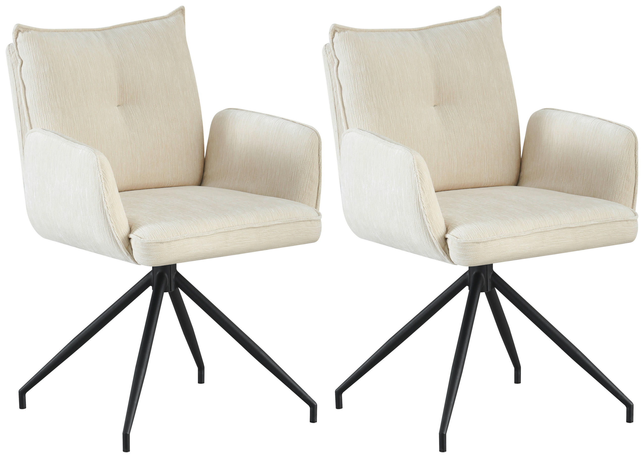 Armlehnstuhl Milena Webstoff Beige, B: 58,5cm