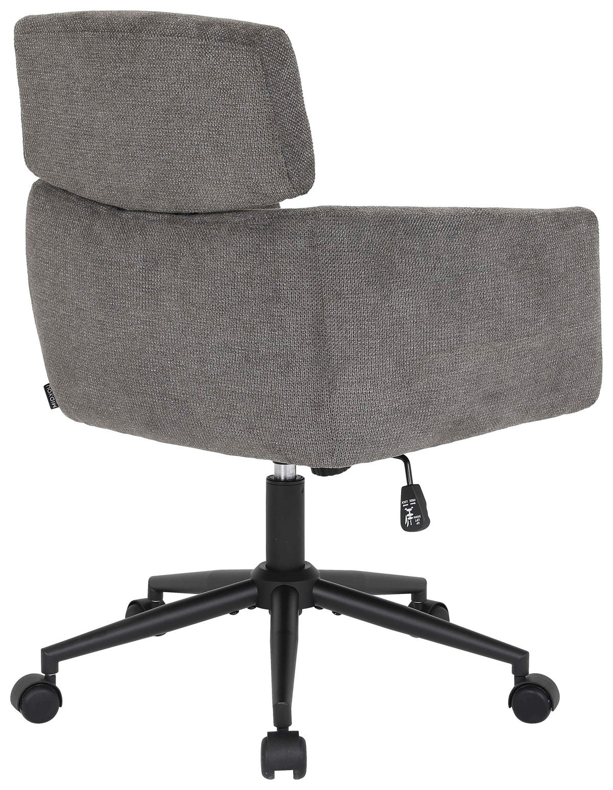 DREHSTUHL Mikrofaser Grau  - Schwarz/Grau, MODERN, Holz/Kunststoff (62/92/100/63cm) - MID.YOU