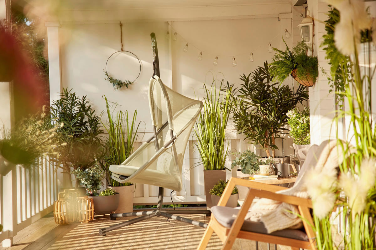 HÄNGESESSEL 123/192/102 cm Stahl  - Anthrazit/Grün, KONVENTIONELL, Kunststoff/Textil (123/192/102cm) - Siena Garden