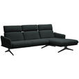ECKSOFA in Flachgewebe Anthrazit  259/152 cm  - Anthrazit/Schwarz, Design, Textil/Metall (259/152cm) - Dieter Knoll