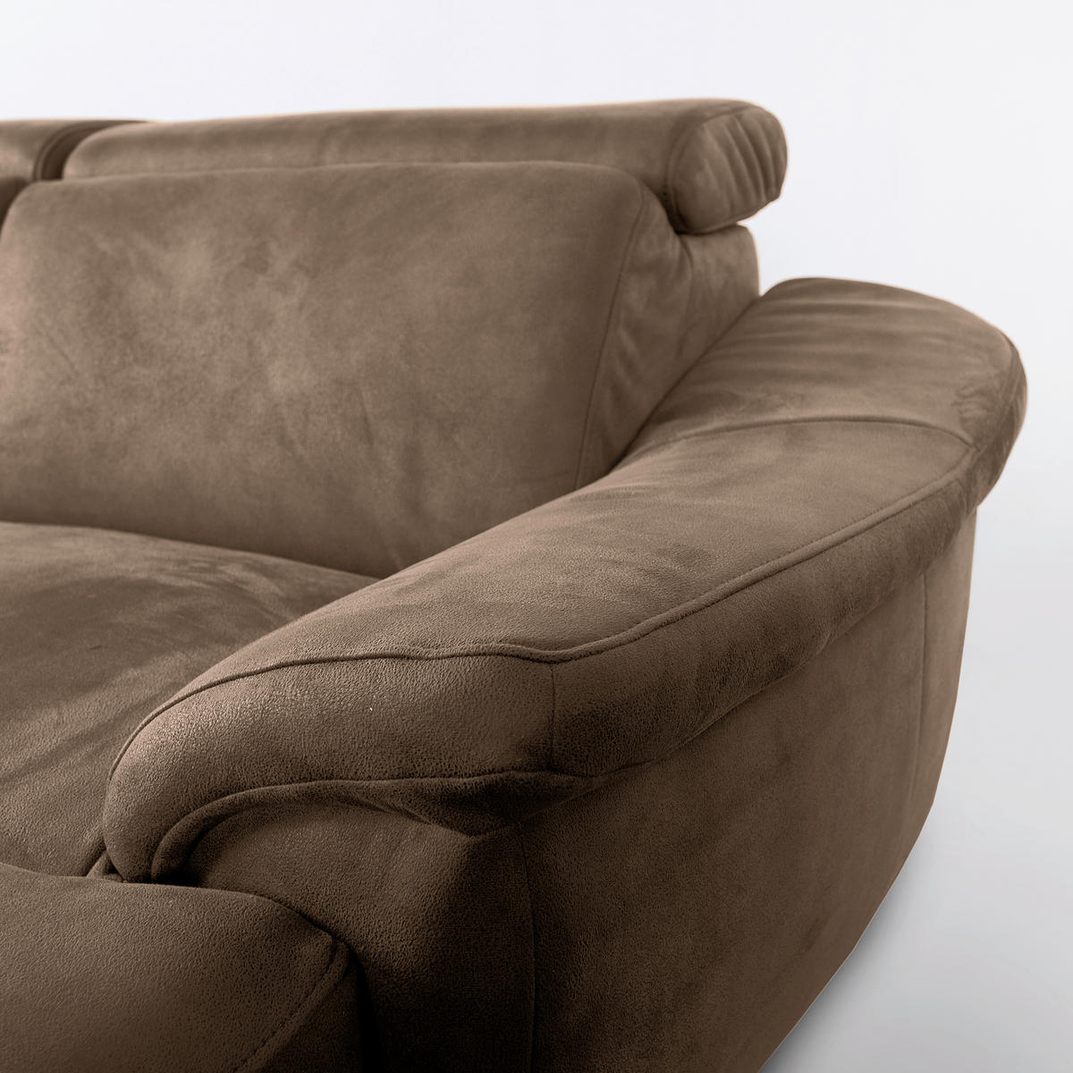 WOHNLANDSCHAFT  in Mikrofaser Braun  - Chromfarben/Braun, Design, Textil/Metall (273/347/238cm) - Livetastic