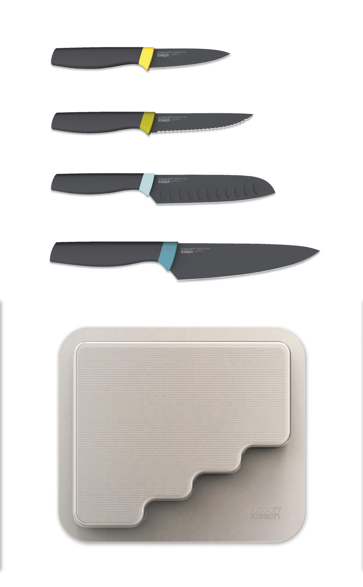 SET NOŽEVA      4-dijelni   - Basics, metal/plastika (31/2/22cm) - Joseph Joseph