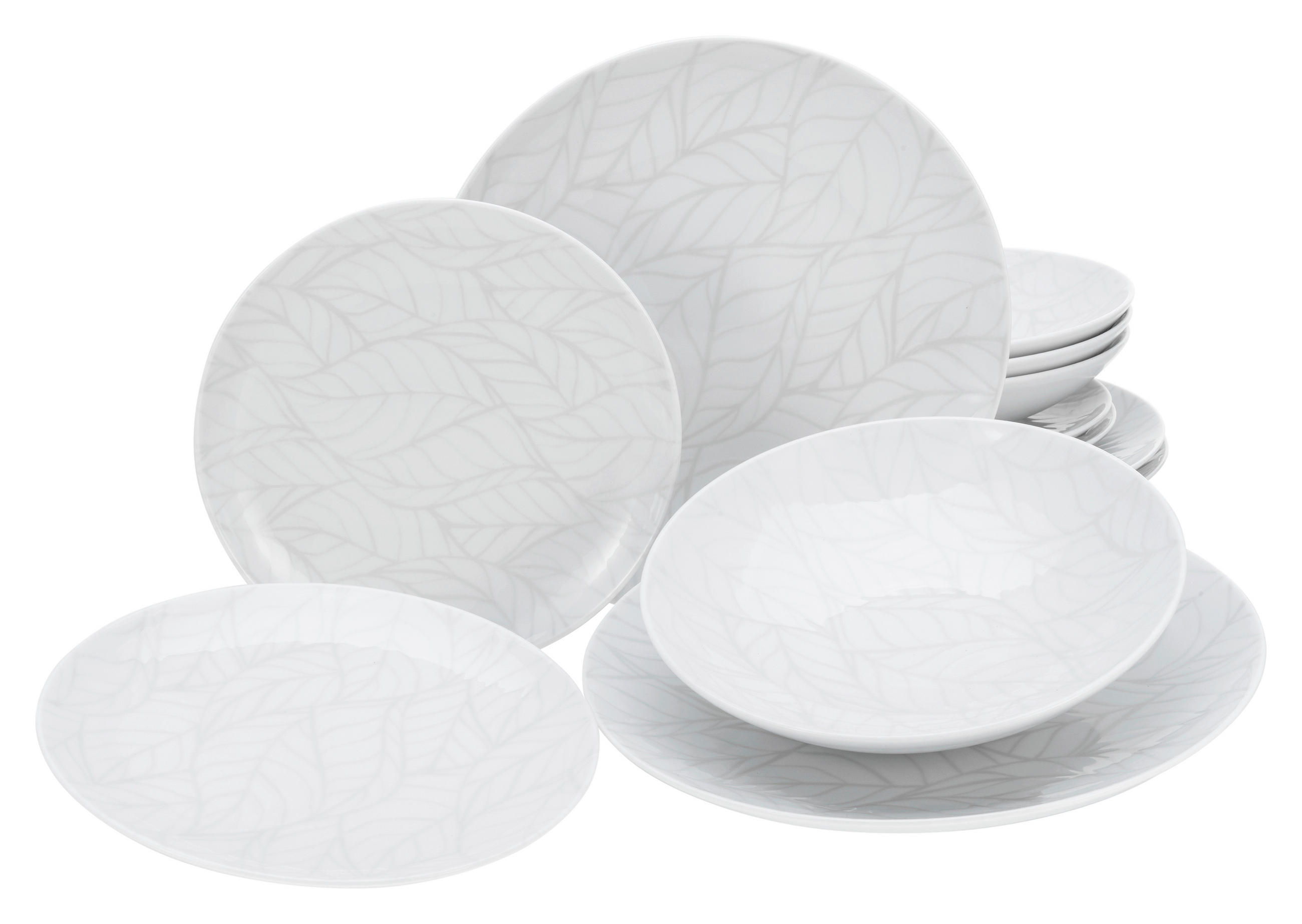 TAFELSERVICE Multicolor, Weiß 12-teilig  - Multicolor/Weiß, Basics, Keramik - Creatable