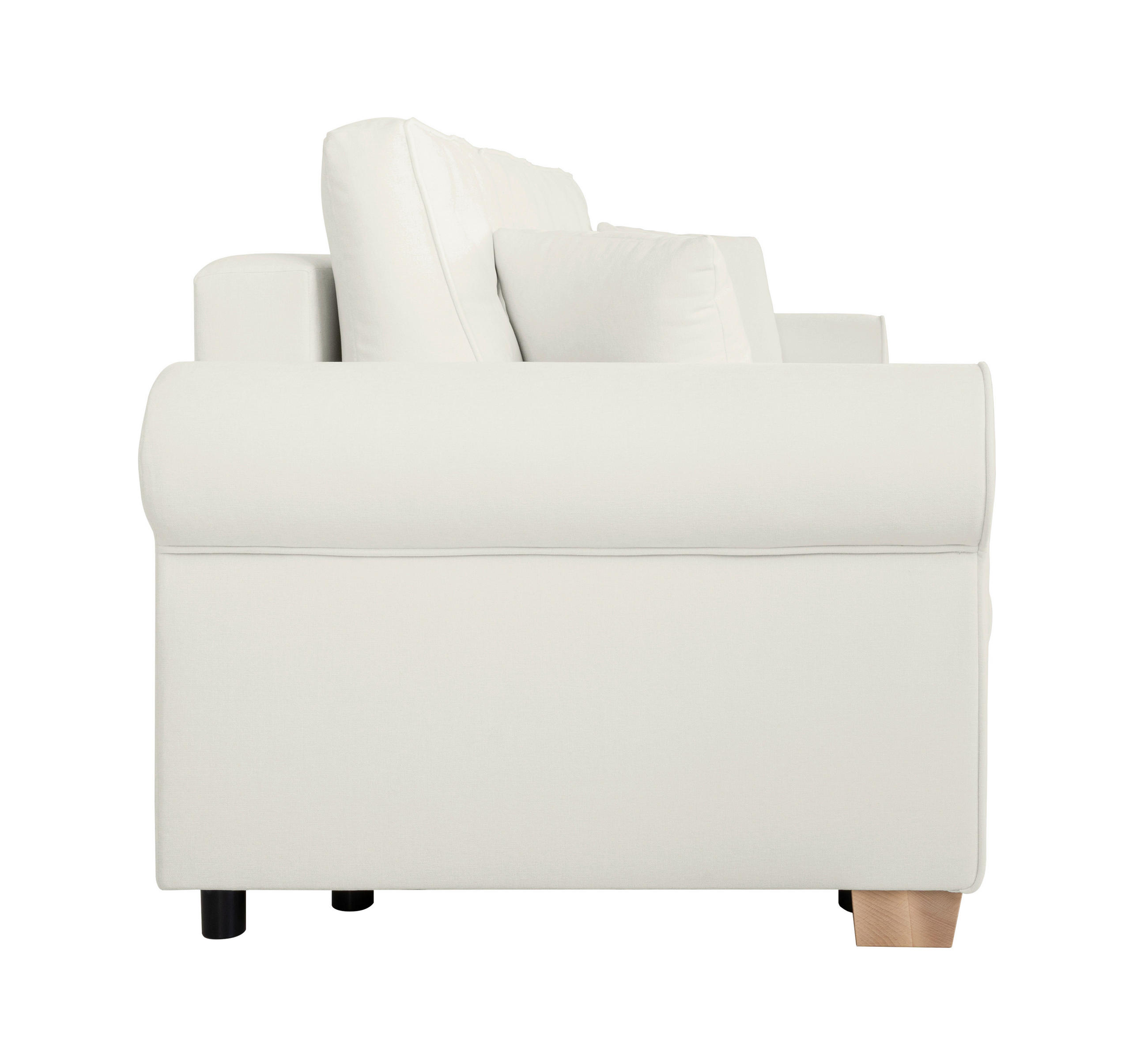 SCHLAFSOFA in Chenille Hellgrau  - Buchefarben/Hellgrau, Design, Holz/Textil (240/94/98cm) - MID.YOU
