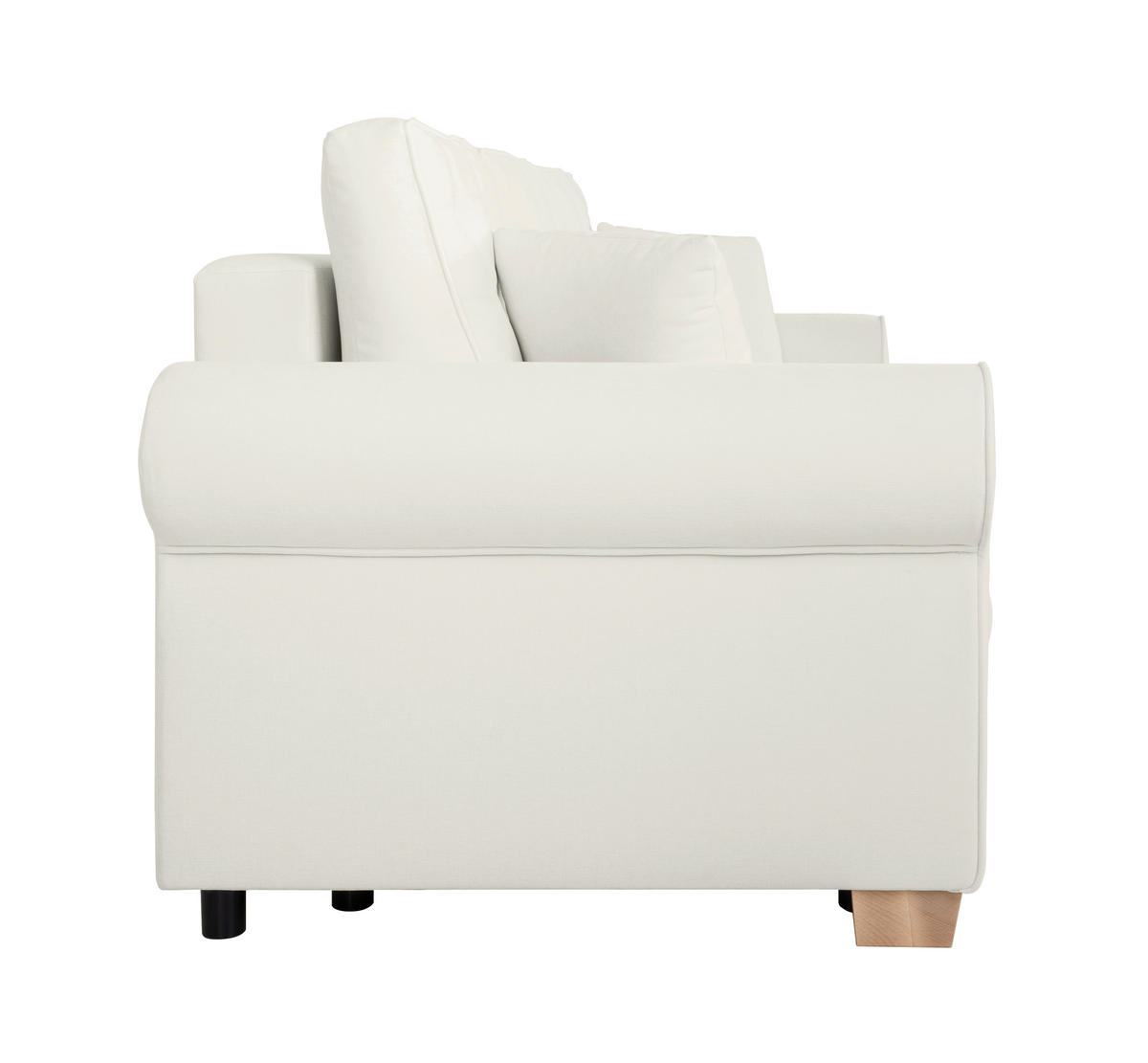 SCHLAFSOFA in Chenille Hellgrau  - Buchefarben/Hellgrau, Design, Holz/Textil (240/94/98cm) - MID.YOU