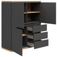 HIGHBOARD 100/121/42 cm  in Graphitfarben, Eiche Artisan  - Schwarz/Graphitfarben, MODERN, Holzwerkstoff (100/121/42cm) - Xora