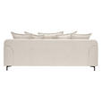 3-SITZER-SOFA  in Chenille Elfenbein  - Elfenbein/Schwarz, KONVENTIONELL, Textil/Metall (228/84/99cm) - Carryhome