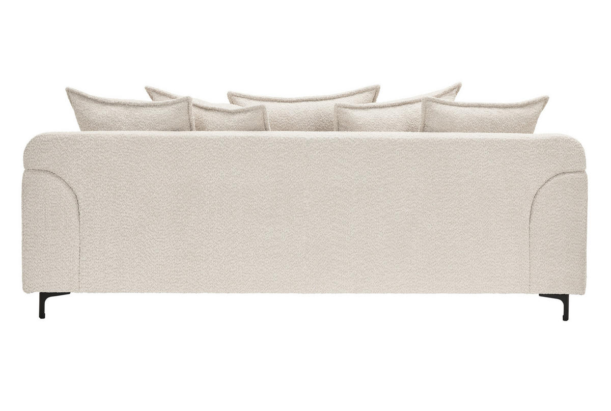 3-SITZER-SOFA  in Chenille Elfenbein  - Elfenbein/Schwarz, KONVENTIONELL, Textil/Metall (228/84/99cm) - Carryhome