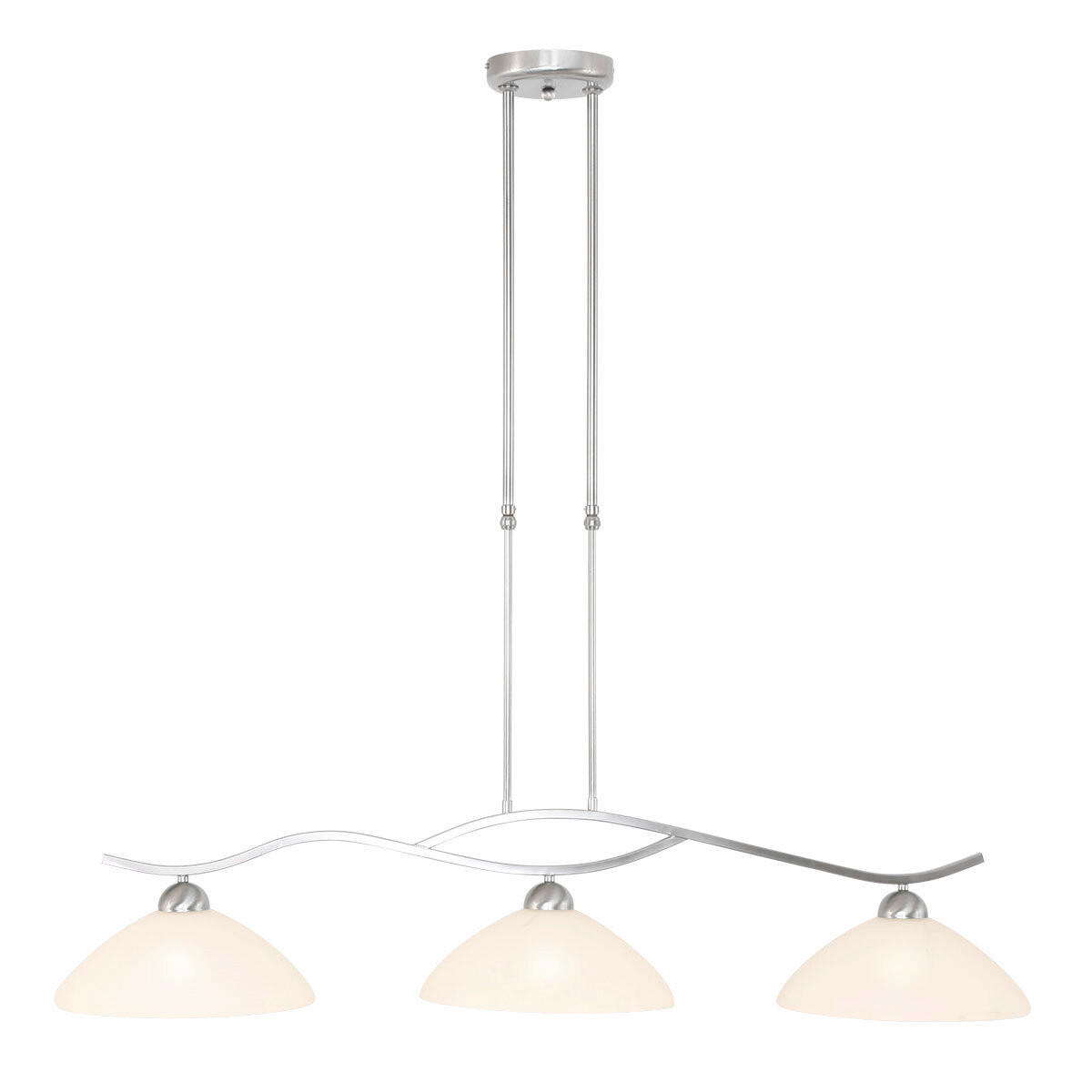HÄNGELEUCHTE 115/30/165 cm  - Edelstahlfarben/Weiß, KONVENTIONELL, Glas/Metall (115/30/165cm)