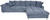 ECKSOFA Blau, Grau Webstoff  - Blau/Grau, Design, Textil/Metall (337/228cm) - Carryhome