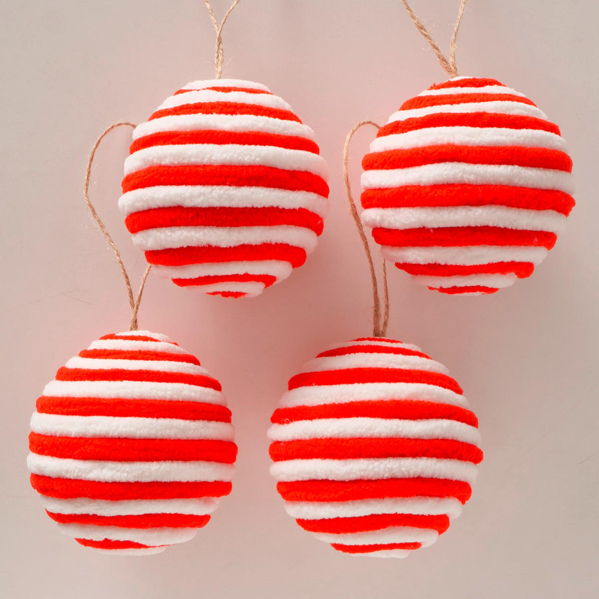 CHRISTBAUMANHÄNGER 8 cm  - Rot/Weiß, Basics, Kunststoff/Textil (8cm) - X-Mas