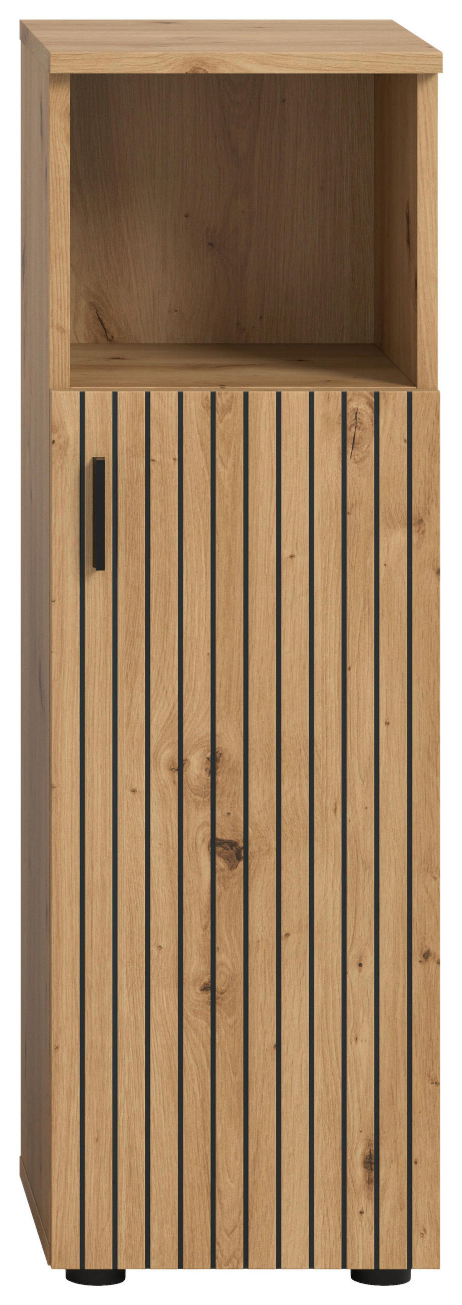 MIDISCHRANK 30/95/30 cm  - Schwarz/Eiche Artisan, Basics, Holzwerkstoff/Kunststoff (30/95/30cm) - MID.YOU