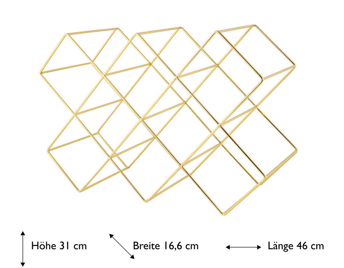 WEINREGAL Goldfarben  - Goldfarben, Basics, Metall (46/16,6/31cm) - Echtwerk