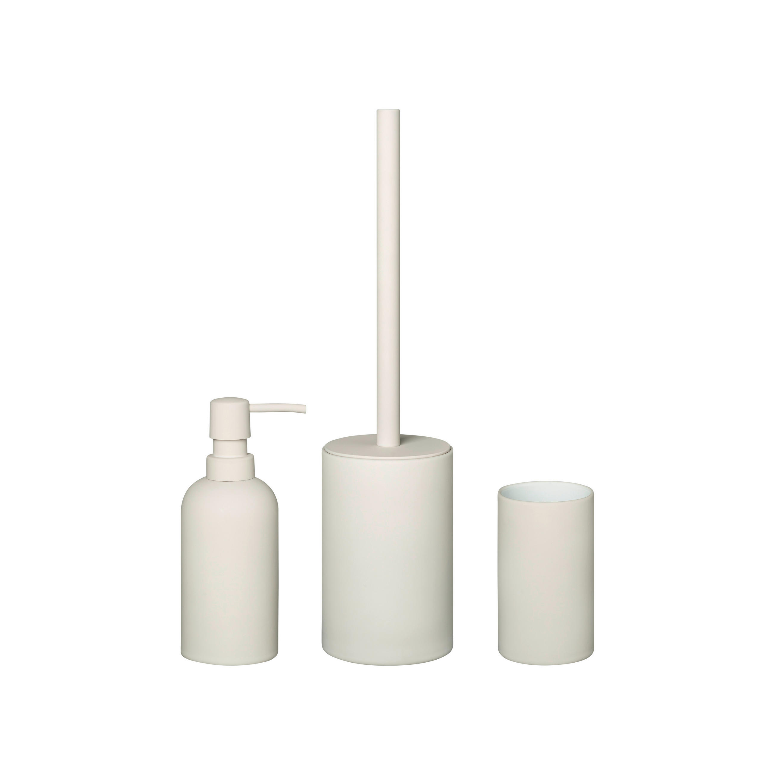 BAD-ACCESSOIRE-SET - Beige, KONVENTIONELL, Keramik (6,8/17,6cm) - Blomus