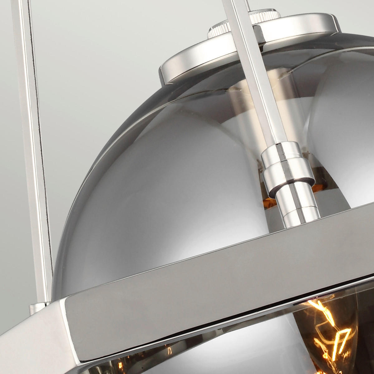 HÄNGLAMPA Harper 1 35.2/74 cm  - nickelfärgad, Design, metall/glas (35.2/74cm) - Elstead Lighting