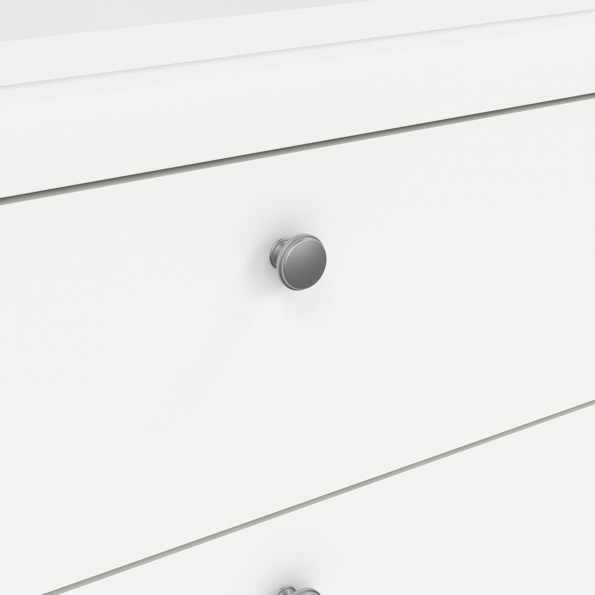 KOMODA  - biela/strieborná, Modern, kov/kompozitné drevo (82,3/79,7/38,4cm) - MID.YOU