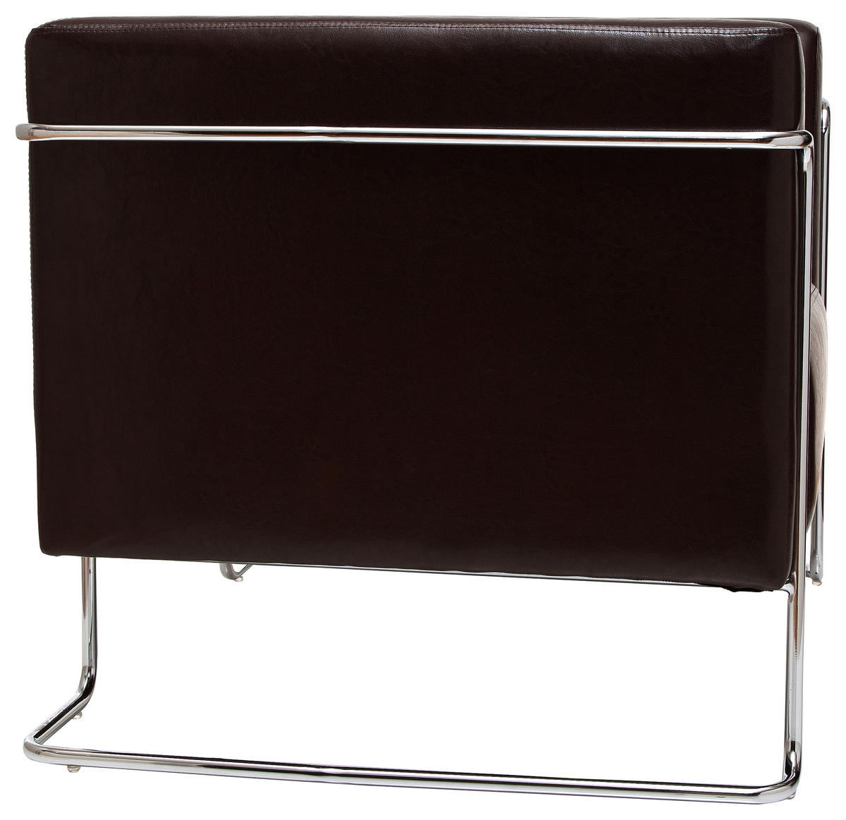 DESIGNSESSEL Lederlook Dunkelbraun    - Chromfarben/Dunkelbraun, MODERN, Textil/Metall (88/74/74cm) - MID.YOU