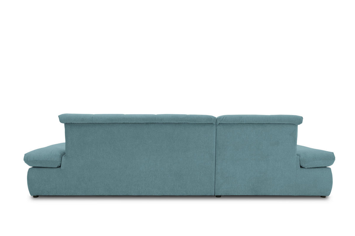 ECKSOFA Petrol Mikrofaser  - Chromfarben/Petrol, KONVENTIONELL, Textil/Metall (172/300cm) - MID.YOU
