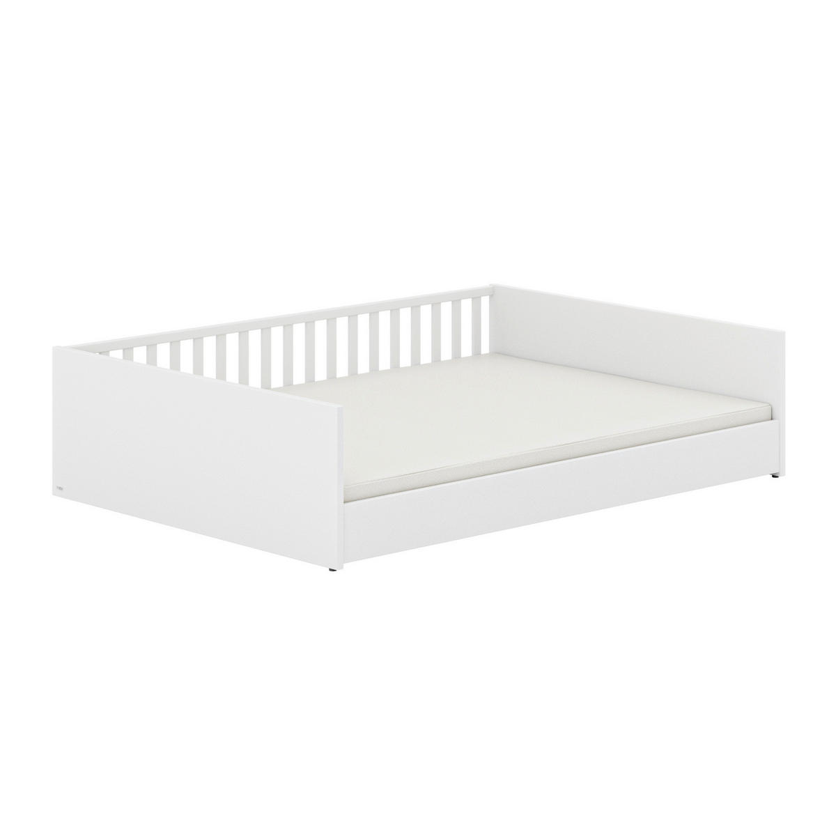 BODENBETT 140/200 cm Weiss  - Weiss/Schwarz, Konventionell, Holzwerkstoff (140/200cm) - Paidi