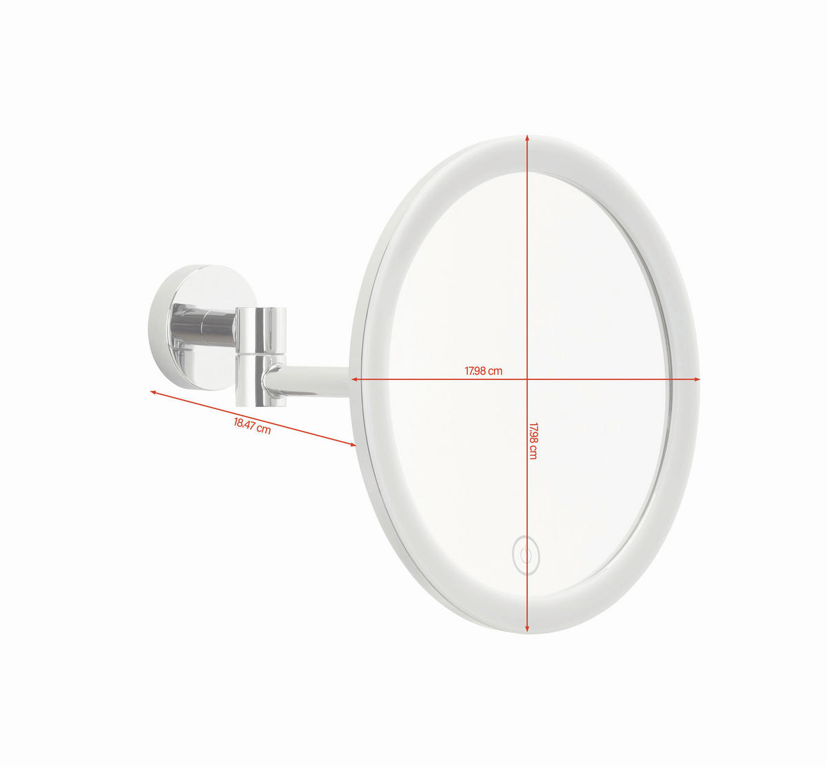 SCHMINKSPIEGEL  - Chromfarben, Basics, Metall (18/18/18,5cm) - Tesa