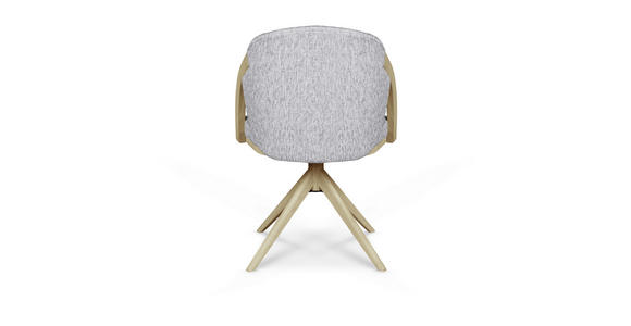 ARMLEHNSTUHL  Sitzfläche 360° drehbar Webstoff  Grau, Eichefarben  - Eichefarben/Grau, KONVENTIONELL, Holz/Textil (59/85/57cm) - Linea Natura