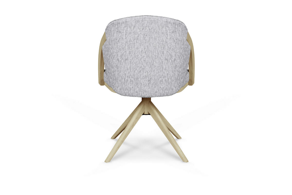 ARMLEHNSTUHL  Sitzfläche 360° drehbar Webstoff  Grau, Eichefarben  - Eichefarben/Grau, KONVENTIONELL, Holz/Textil (59/85/57cm) - Linea Natura