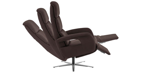 RELAXSESSEL in Leder Braun  - Edelstahlfarben/Braun, Design, Leder/Metall (76/119/86cm) - Dieter Knoll
