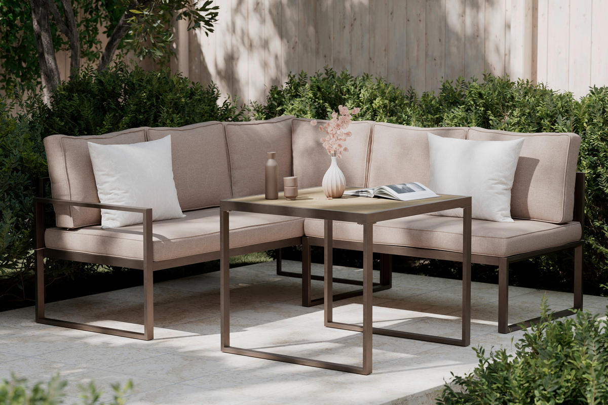 VRTNA GARNITURA   metal, plastika  bež    - bež, Moderno, metal/plastika (176/182cm) - Ambia Garden