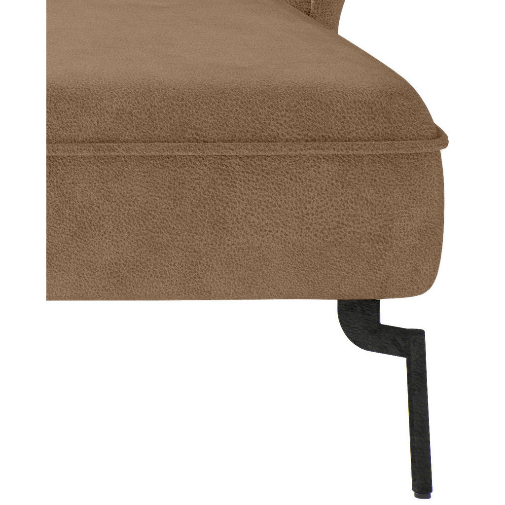 Thumbnail - Livetastic Ecksofa Jakarta, Hellbraun, Textil, 3-Sitzer, Füllung: Daunen, Silikon,Silikon, Ottomane rechts, L-Form, 265x...