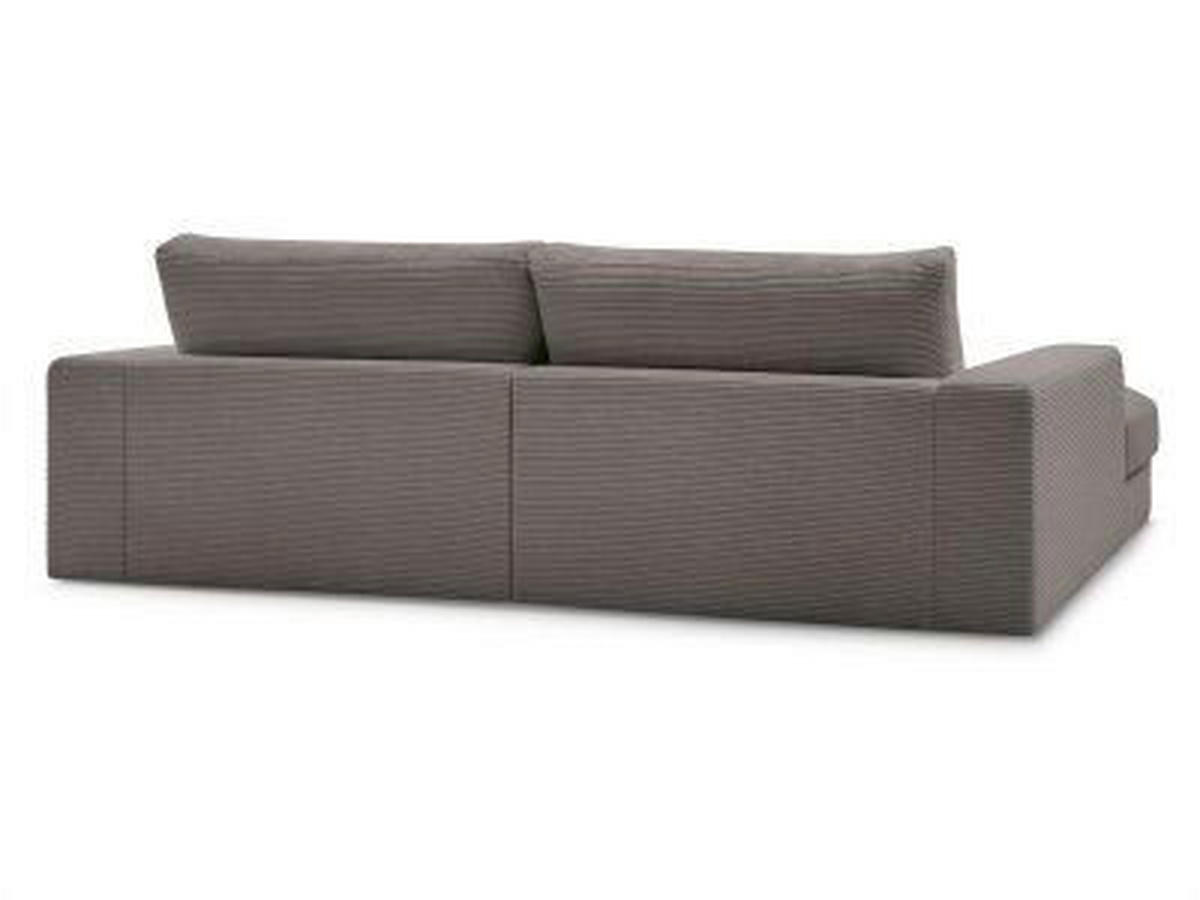 BIGSOFA LEONARD Cord Taupe  - Taupe/Schwarz, MODERN, Kunststoff/Textil (274/77/159cm)
