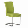 SCHWINGSTUHL  in Edelstahl Echtleder pigmentiert  - Edelstahlfarben/Grün, Design, Leder/Metall (44/98/58cm) - Valdera