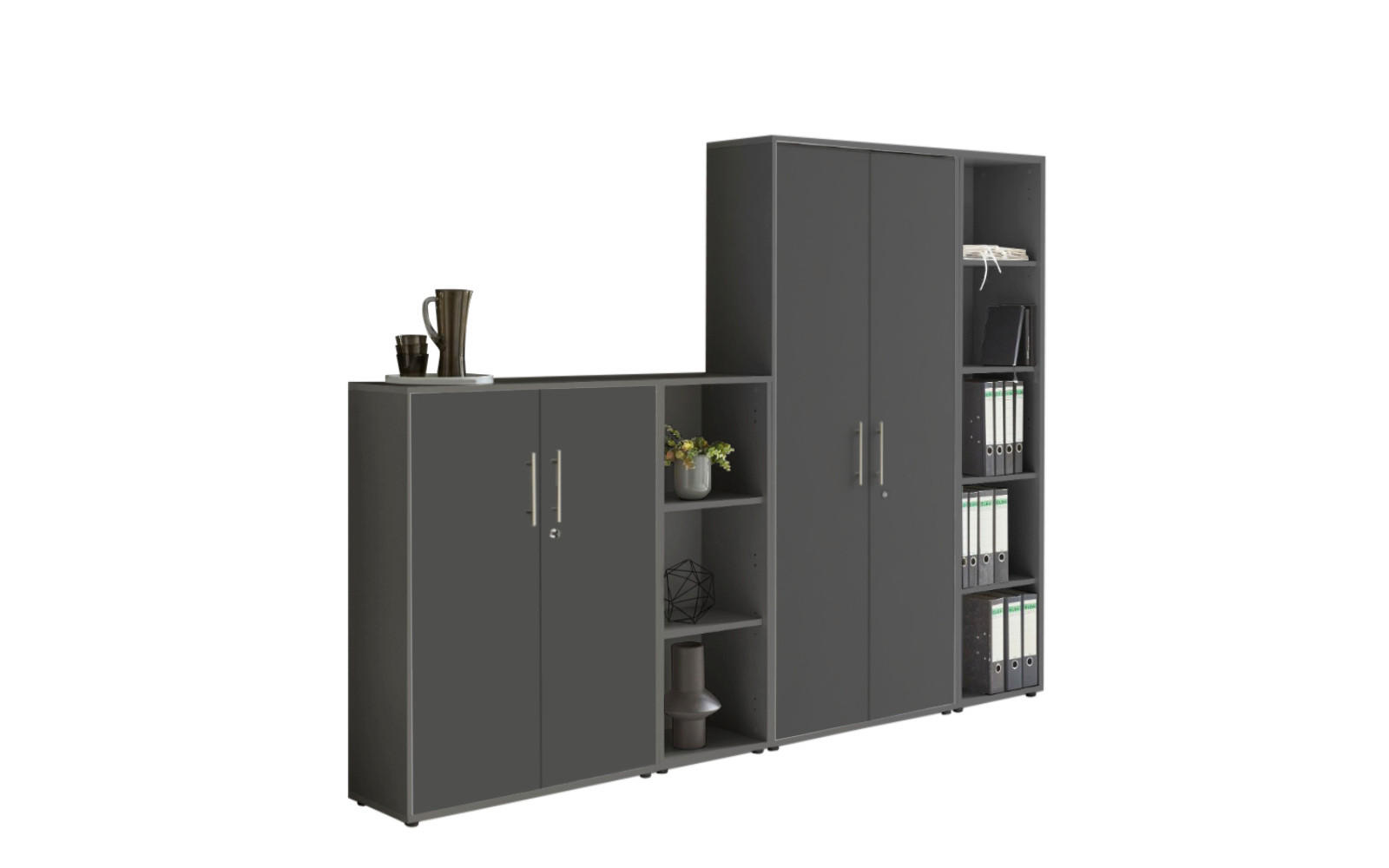 Mid.you Aktenschrank Office Edition Anthrazit 128.5x185.6x33 cm
