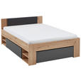 STAURAUMBETT 140/200 cm  in Graphitfarben, Eiche Artisan  - Graphitfarben/Eiche Artisan, KONVENTIONELL, Holzwerkstoff (140/200cm) - Carryhome