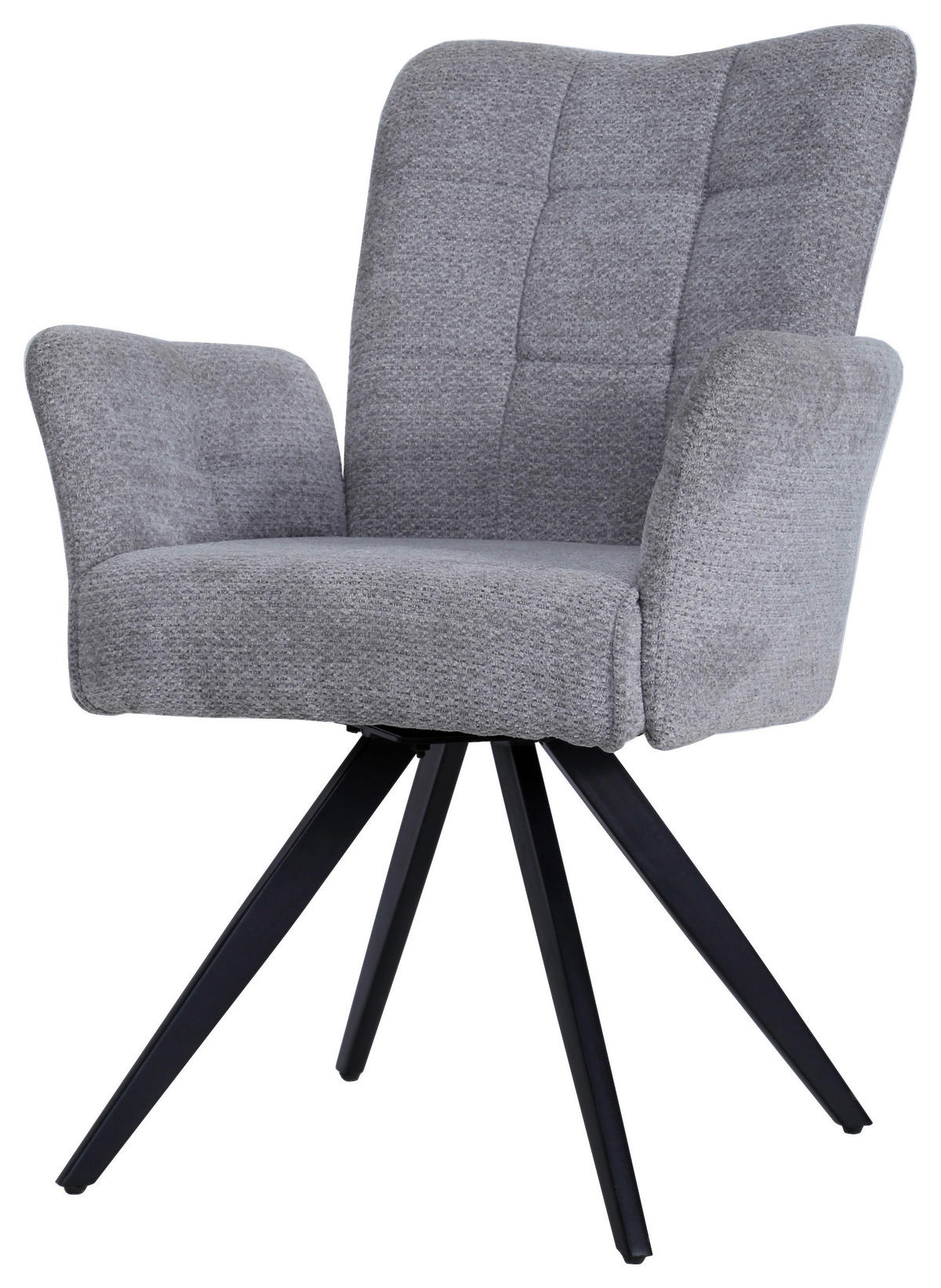 ARMLEHNSTUHL  inklusive Armlehnen Bouclé  - Schwarz/Grau, MODERN, Holz/Textil (63/91/66cm) - MID.YOU