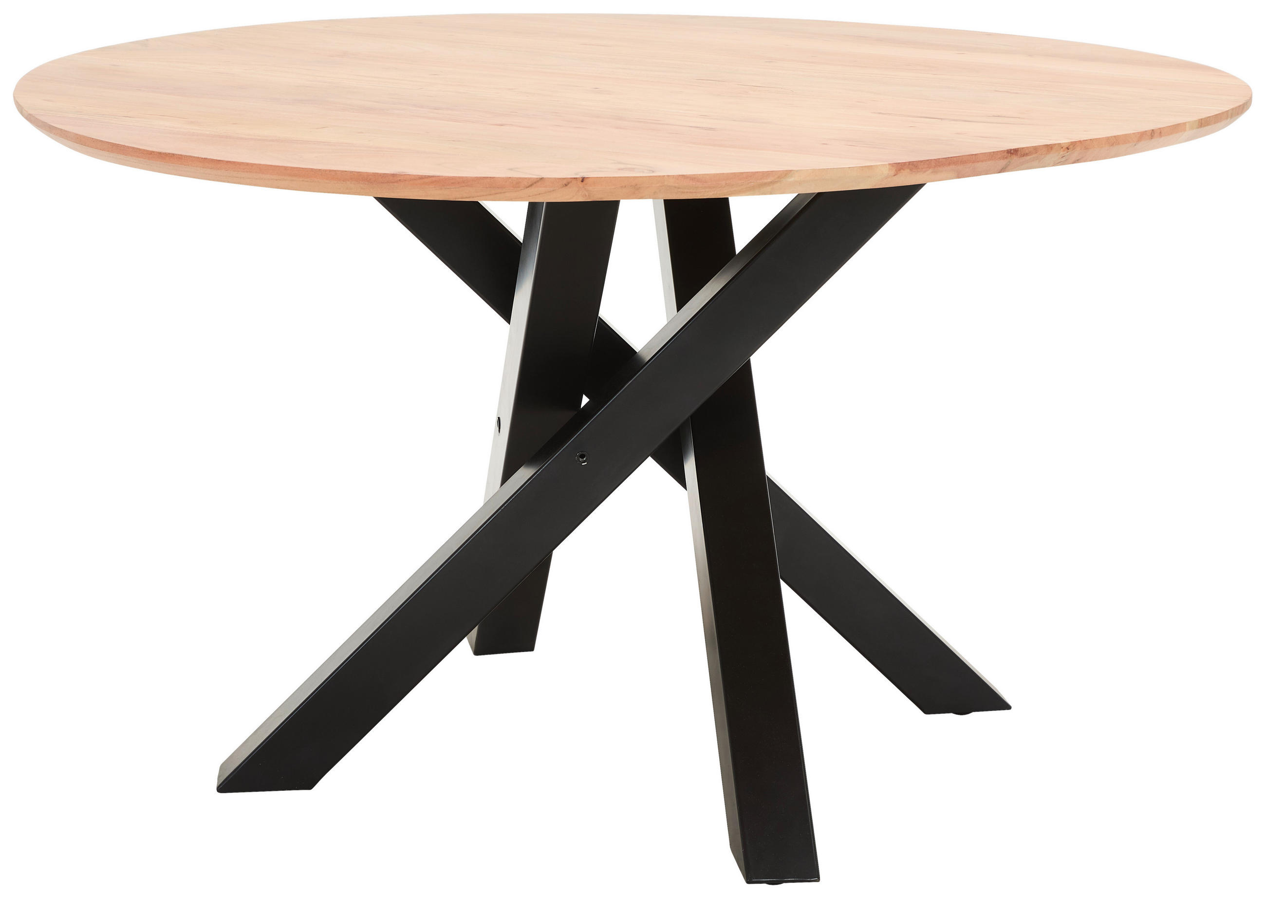 ESSTISCH in Holz, Metall 130/130/76 cm  - Schwarz/Akaziefarben, LIFESTYLE, Holz/Metall (130/130/76cm) - Landscape