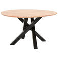 ESSTISCH in Holz, Metall 130/130/76 cm  - Schwarz/Akaziefarben, LIFESTYLE, Holz/Metall (130/130/76cm) - Landscape