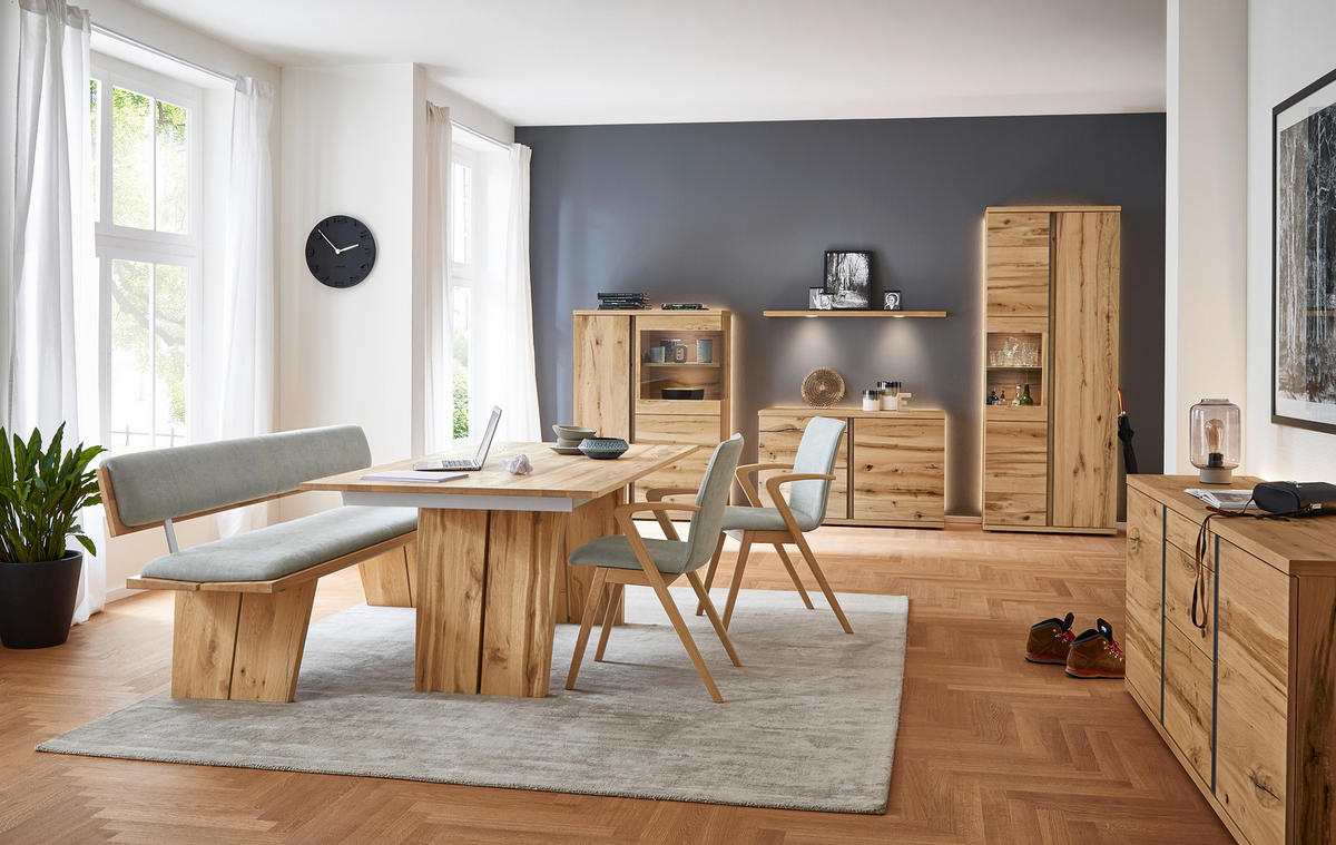 SIDEBOARD 206/77/43 cm  in Eichefarben  - Eichefarben/Schwarz, Design, Holz (206/77/43cm) - Venjakob