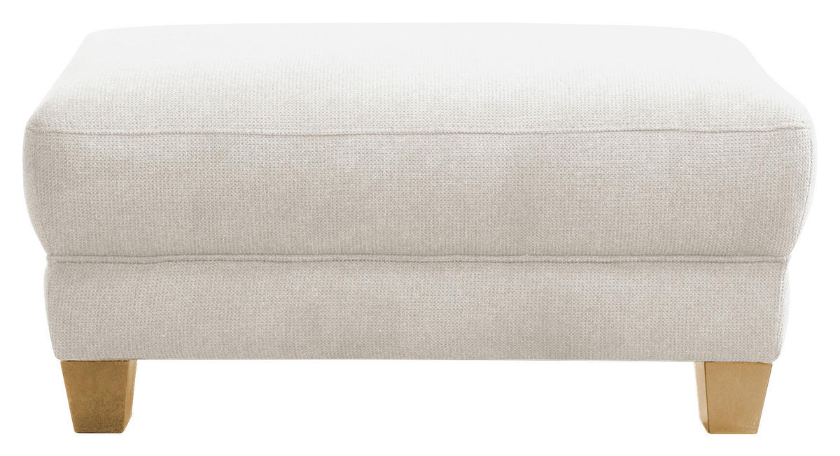 HOCKER Flachgewebe Creme  - Creme/Naturfarben, KONVENTIONELL, Holz/Textil (101/45/66cm) - Sit & More