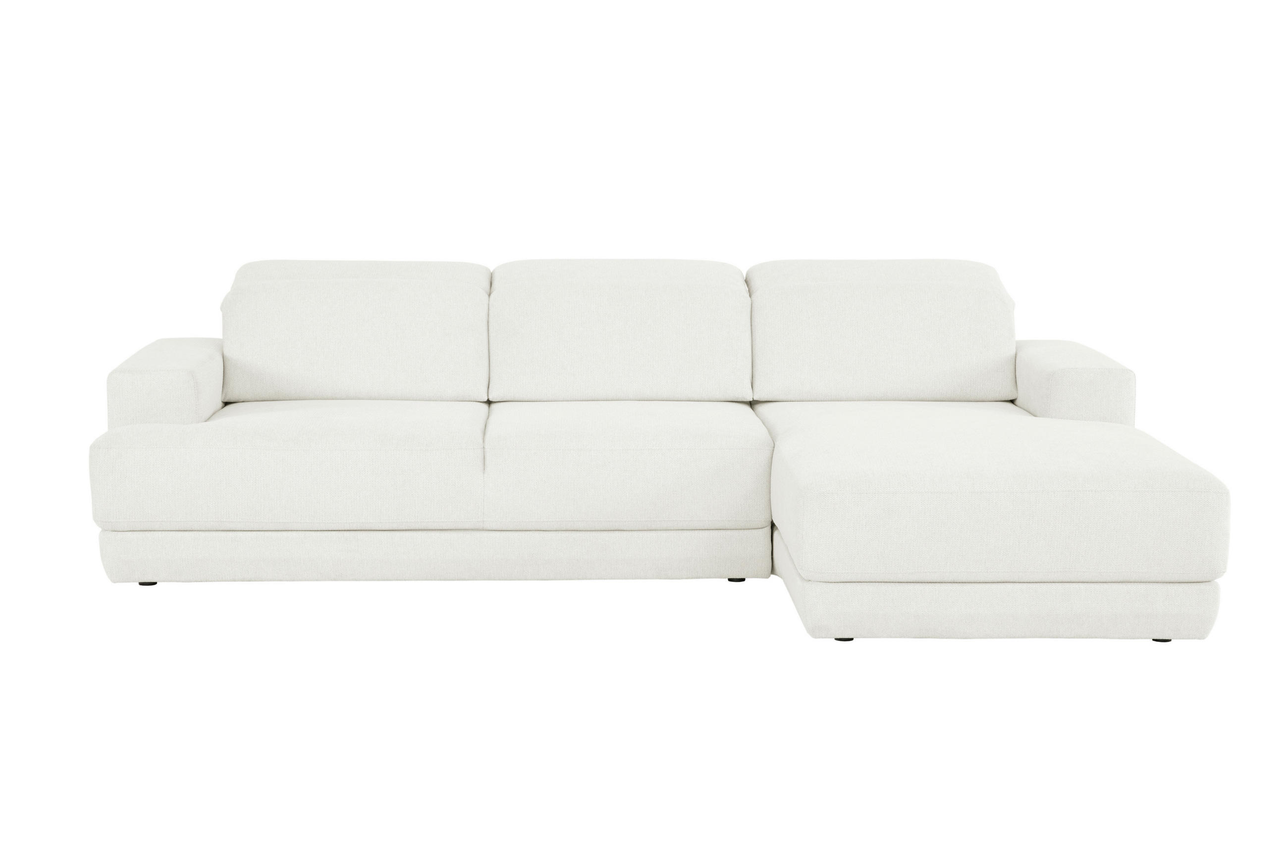 ECKSOFA Weiß Webstoff  - Schwarz/Weiß, Design, Kunststoff/Textil (293/204cm) - MID.YOU