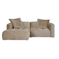 ECKSOFA Chenille Greige  - Greige/Schwarz, Modern, Kunststoff/Textil (173/240cm) - Stylife