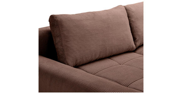 WOHNLANDSCHAFT  in Cord Dunkelbraun  - Chromfarben/Dunkelbraun, KONVENTIONELL, Kunststoff/Textil (180/376/180cm) - Carryhome