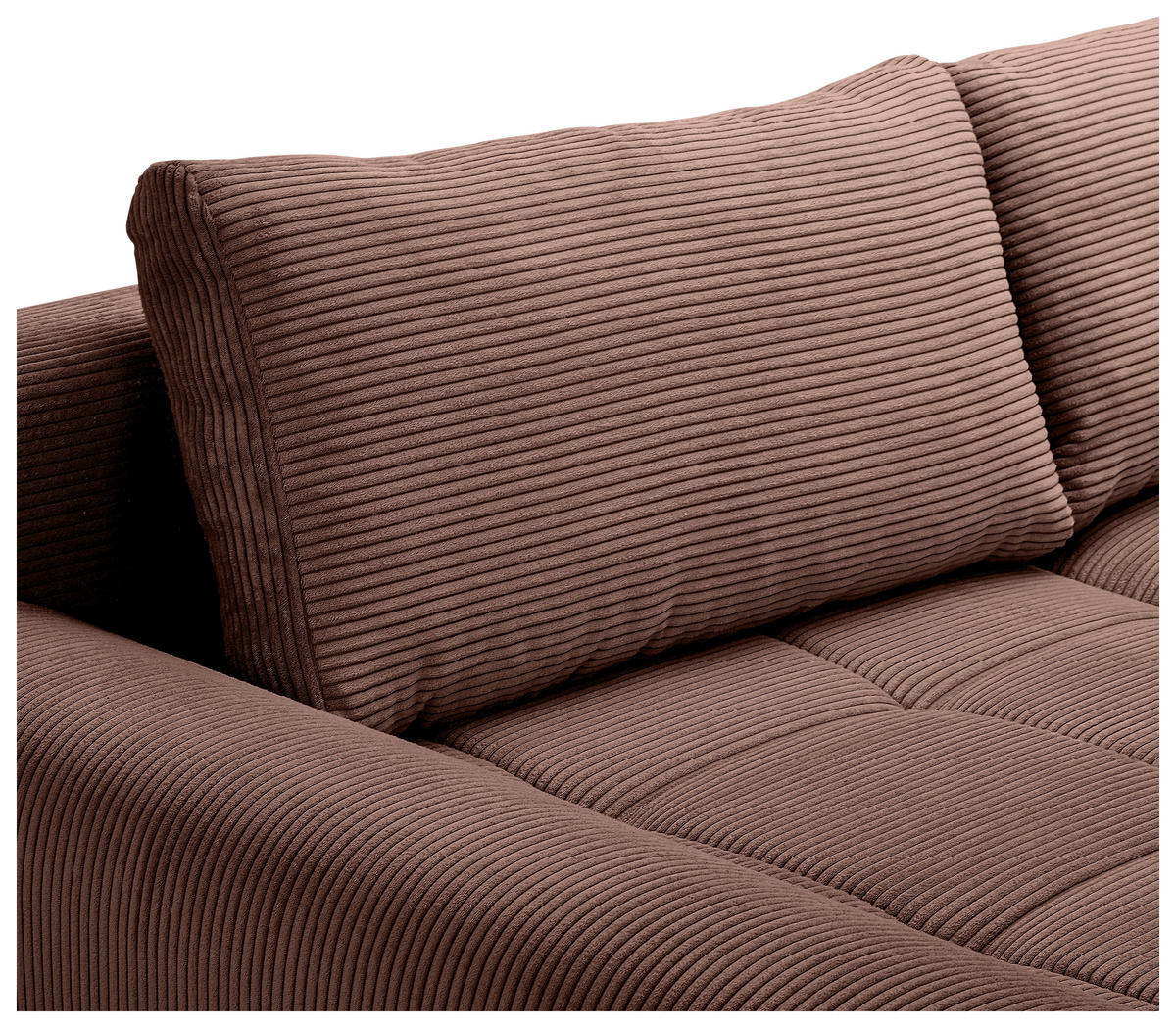 WOHNLANDSCHAFT Dunkelbraun Cord  - Chromfarben/Dunkelbraun, KONVENTIONELL, Kunststoff/Textil (180/376/180cm) - Carryhome